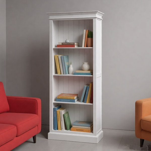Elegant White Bookcase: Functional and Stylish